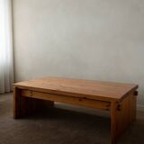 Vintage Pine Coffee Table Dymling Yngve Ekström Swedese, Brutalist, 1970s