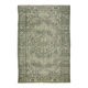 Vintage Turkish Rug Sage Green with Medallion 287 x 193 cm