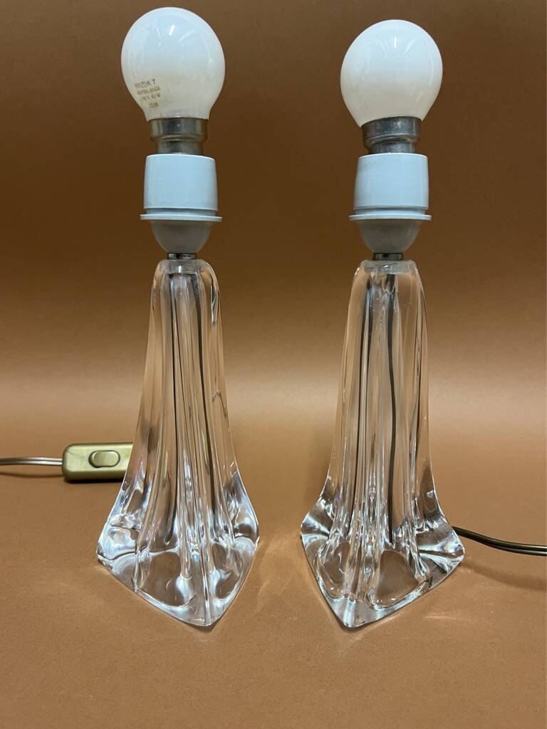 daum nancy france lamps signed pair