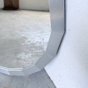 Miroir hexagonal métal brossé 1970