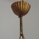 Vintage French 4 Arm Gilded Metal Cage Chandelier Beads Clear Murano Drops