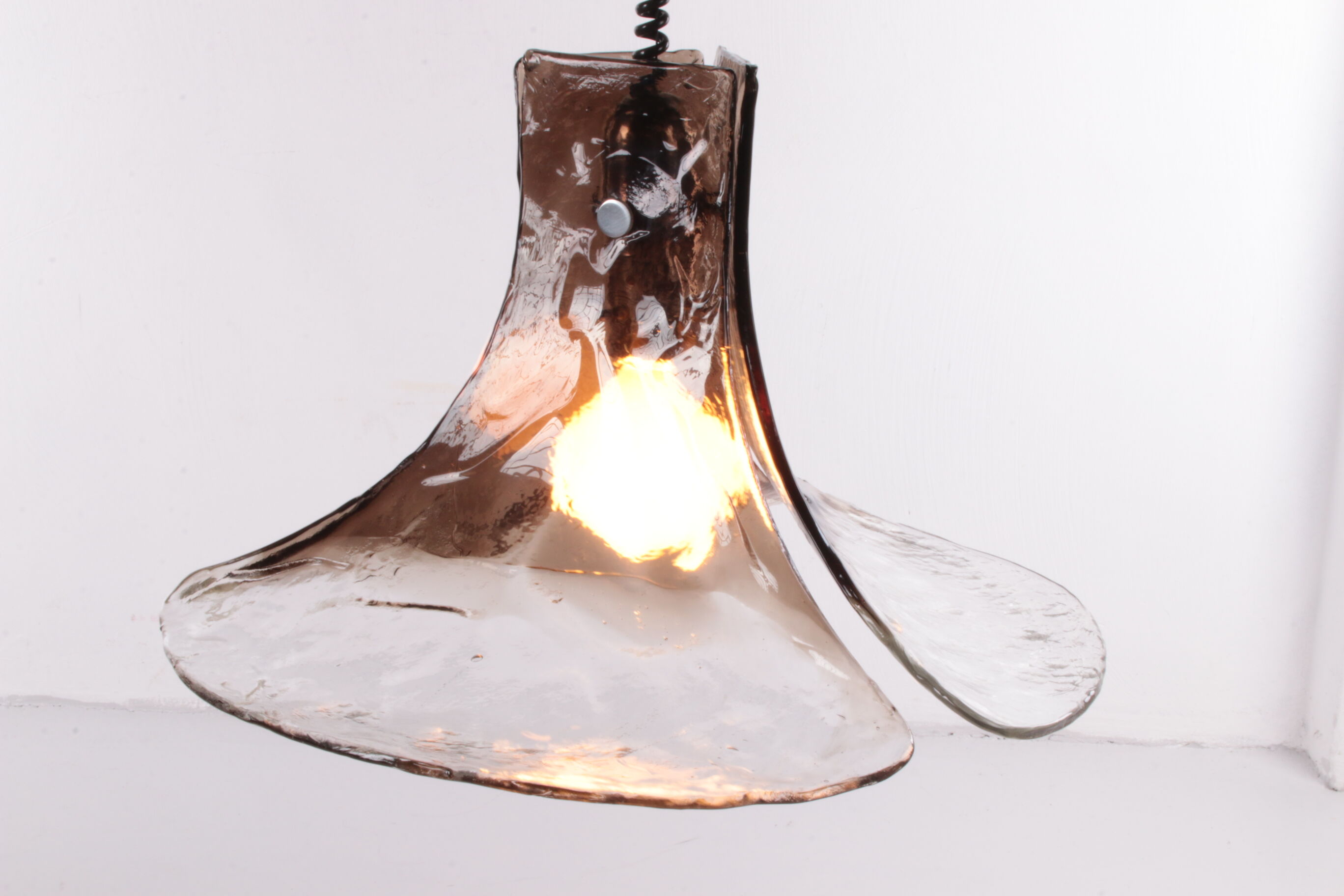 Vintage mid-century glass hanging lamp by J. T. Kalmar, 1960