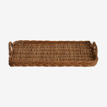 Large rectangular wicker tray