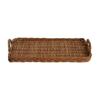 Large rectangular wicker tray