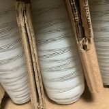 Set of 4 antique cone-shaped tulips in ribbed opaline glass for ap