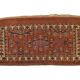 Antique Persian Turkmen Rug Handwoven Rust Wool Oriental Area Rug- 43x82cm