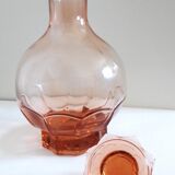 Pink molded glass decanter, Luminarc