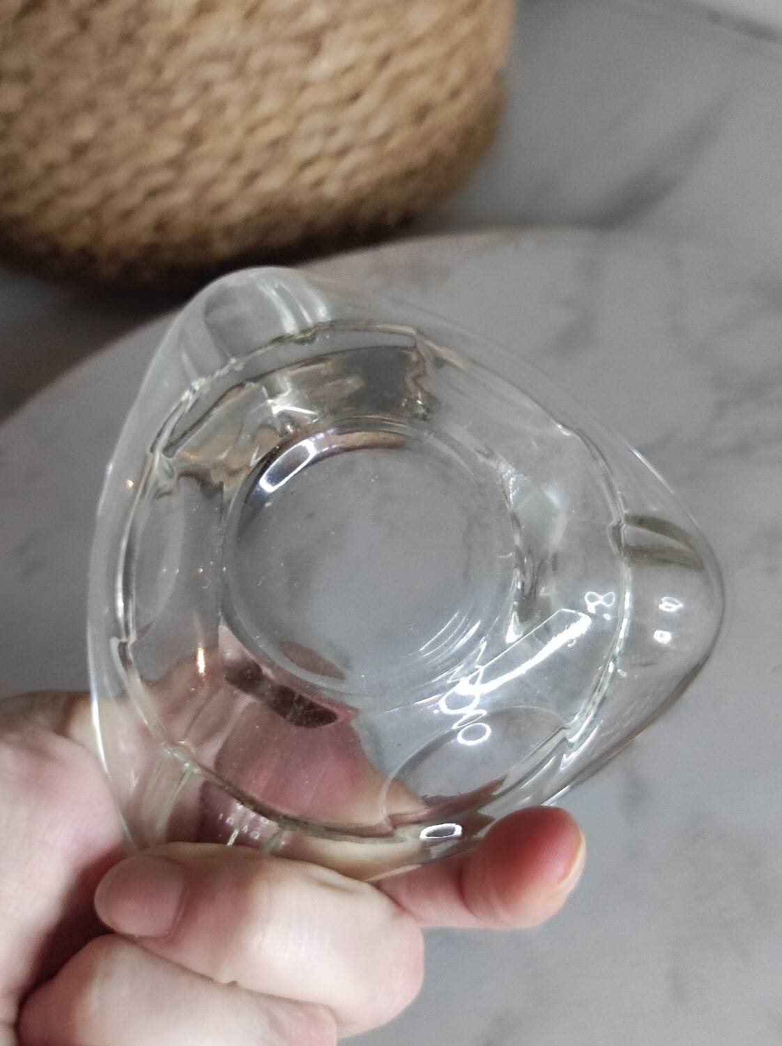 Vintage triangular glass ashtray