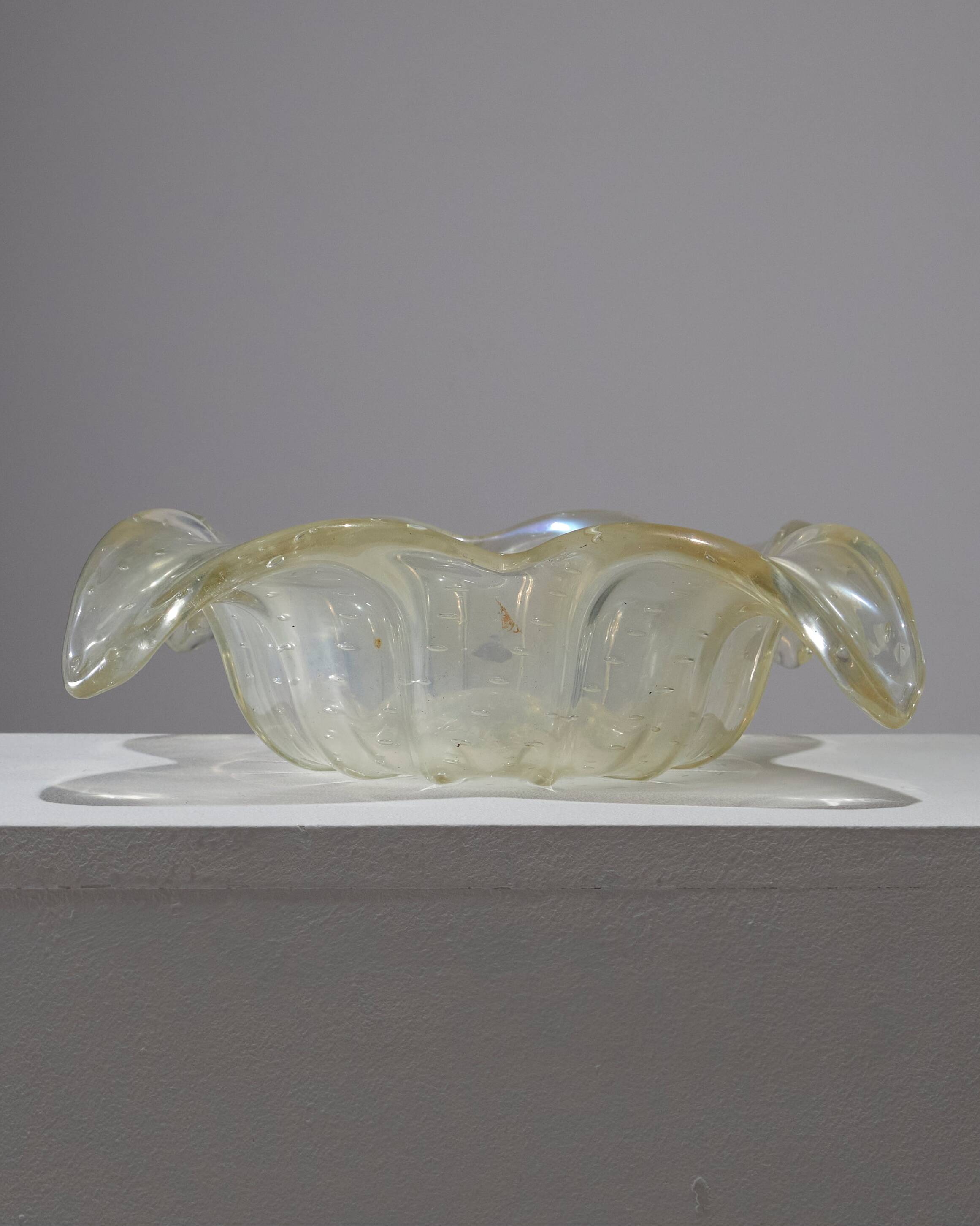 Gold-sequined Murano glass bowl, 1940s