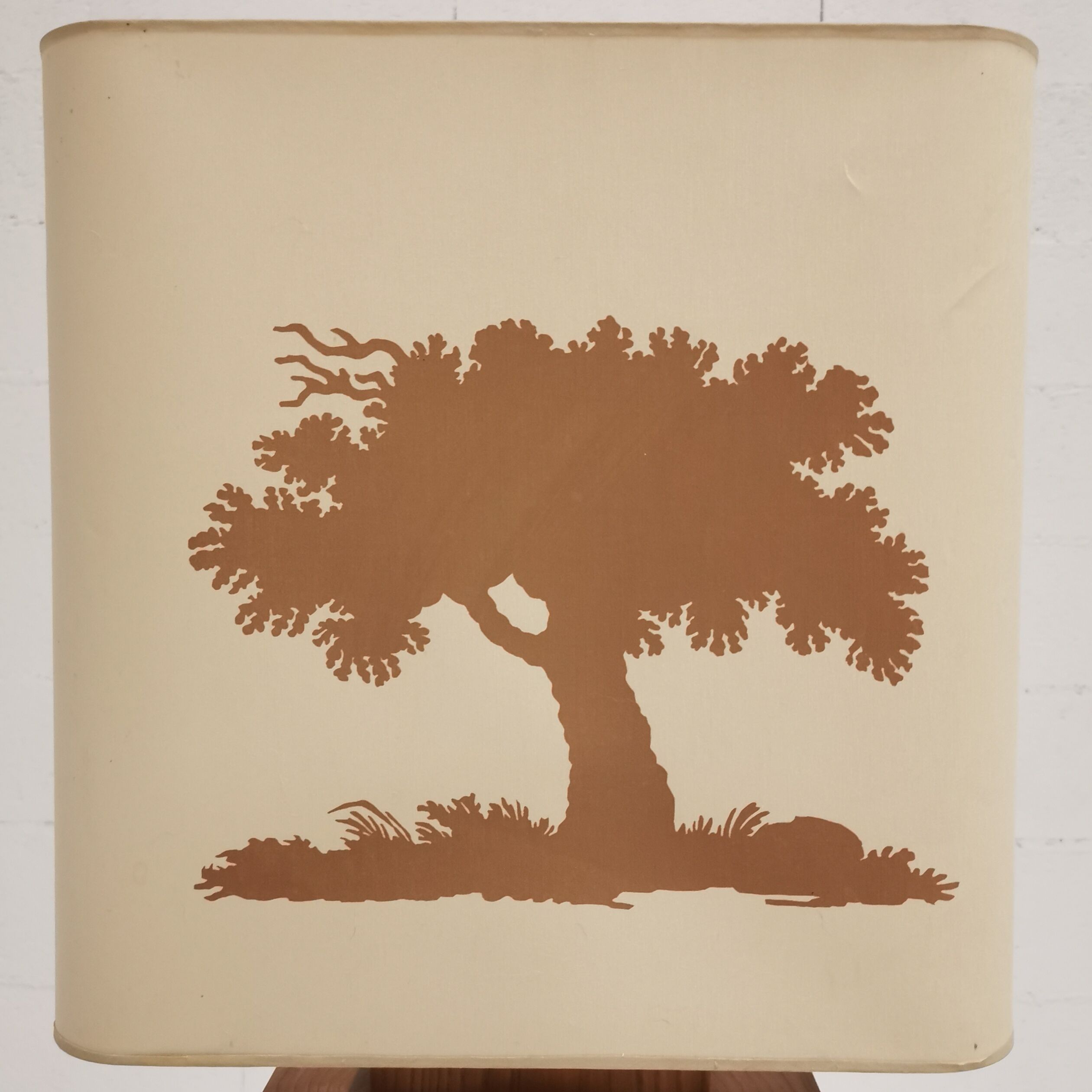 Solid elm lamp from Maison Regain, 1970