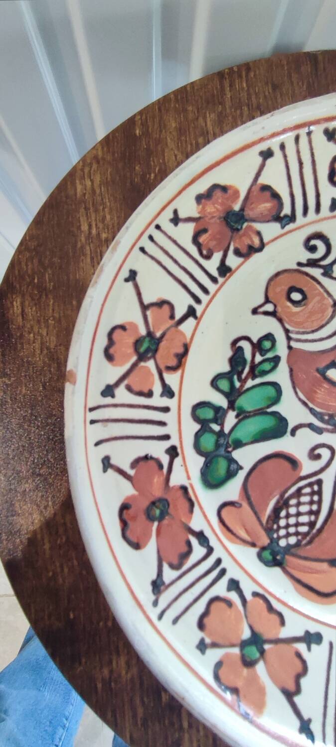 Ceramic plate Mathé Dénes pottery Korond