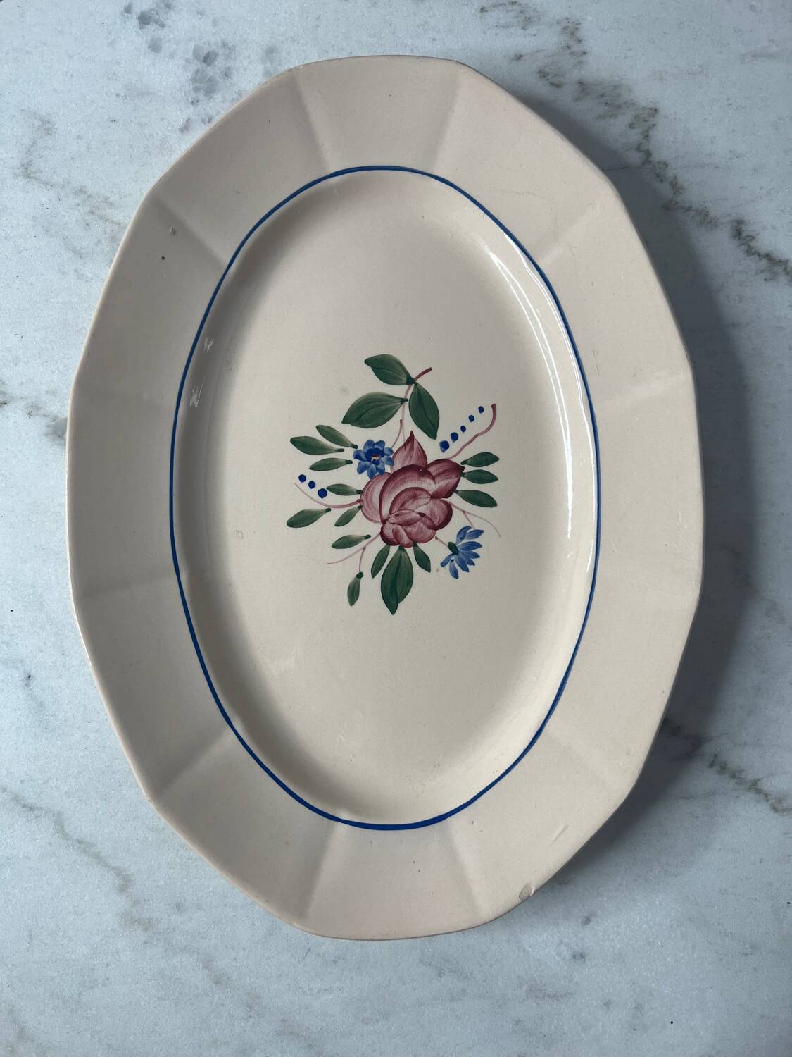 Hand-painted presentation plate Sarreguemines