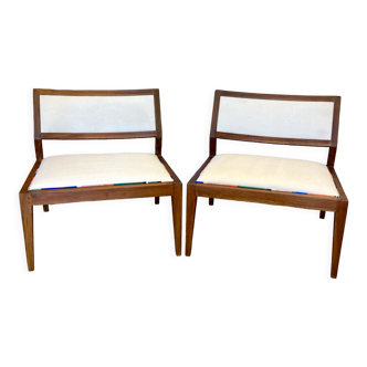 Paire de chauffeuses bois