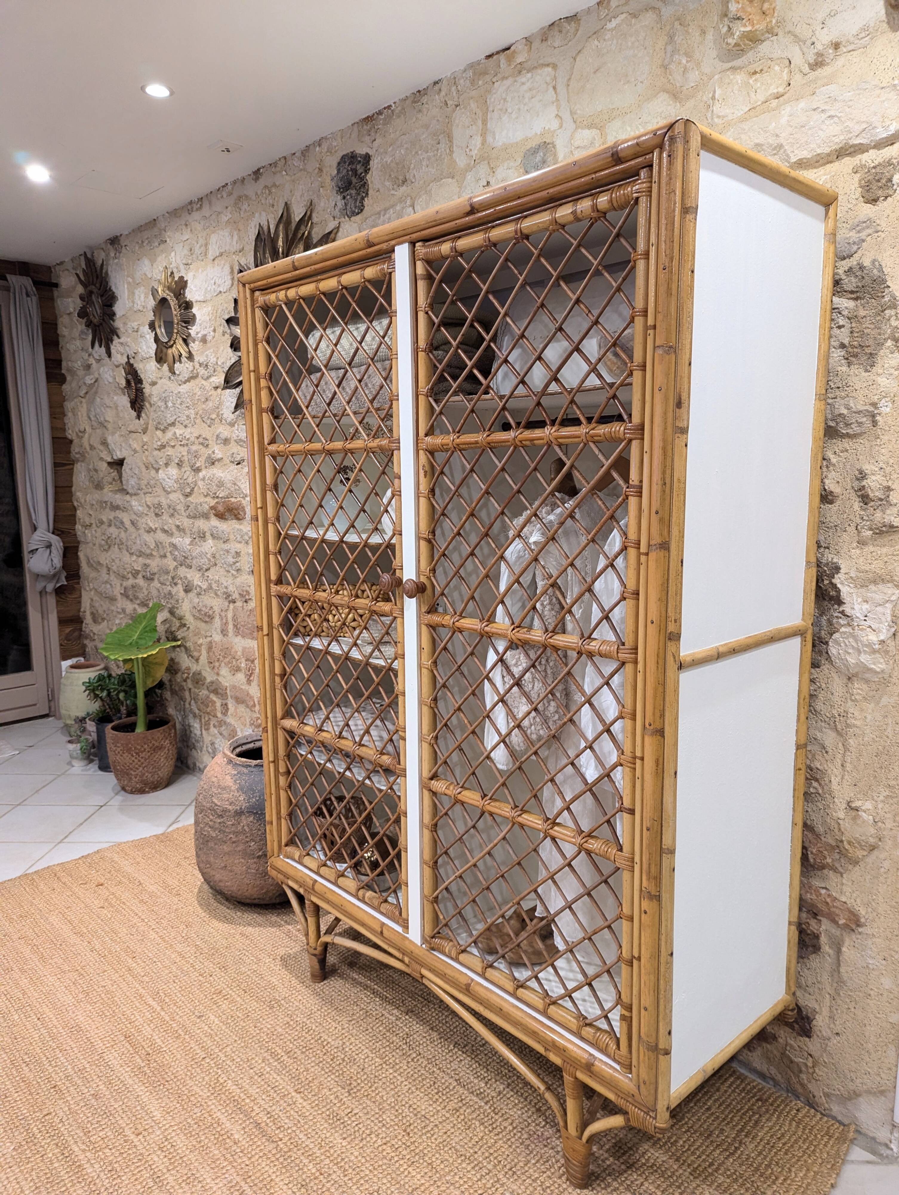 Rattan wardrobe