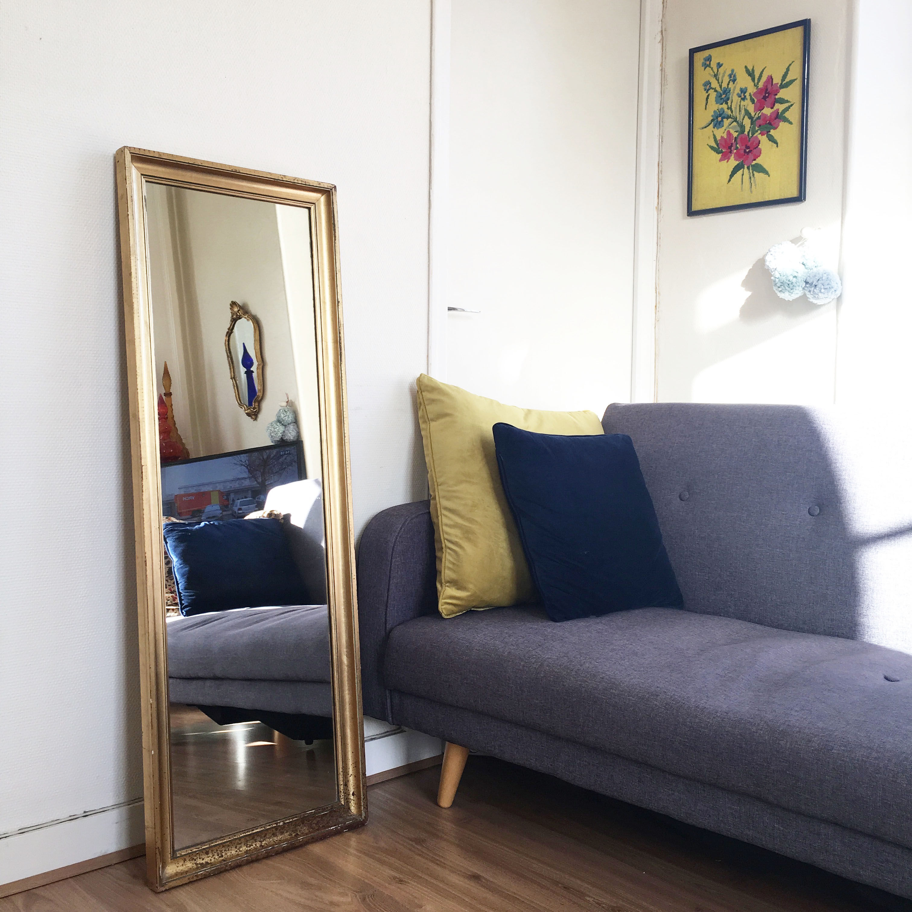 Vintage gold mirror 45x129cm