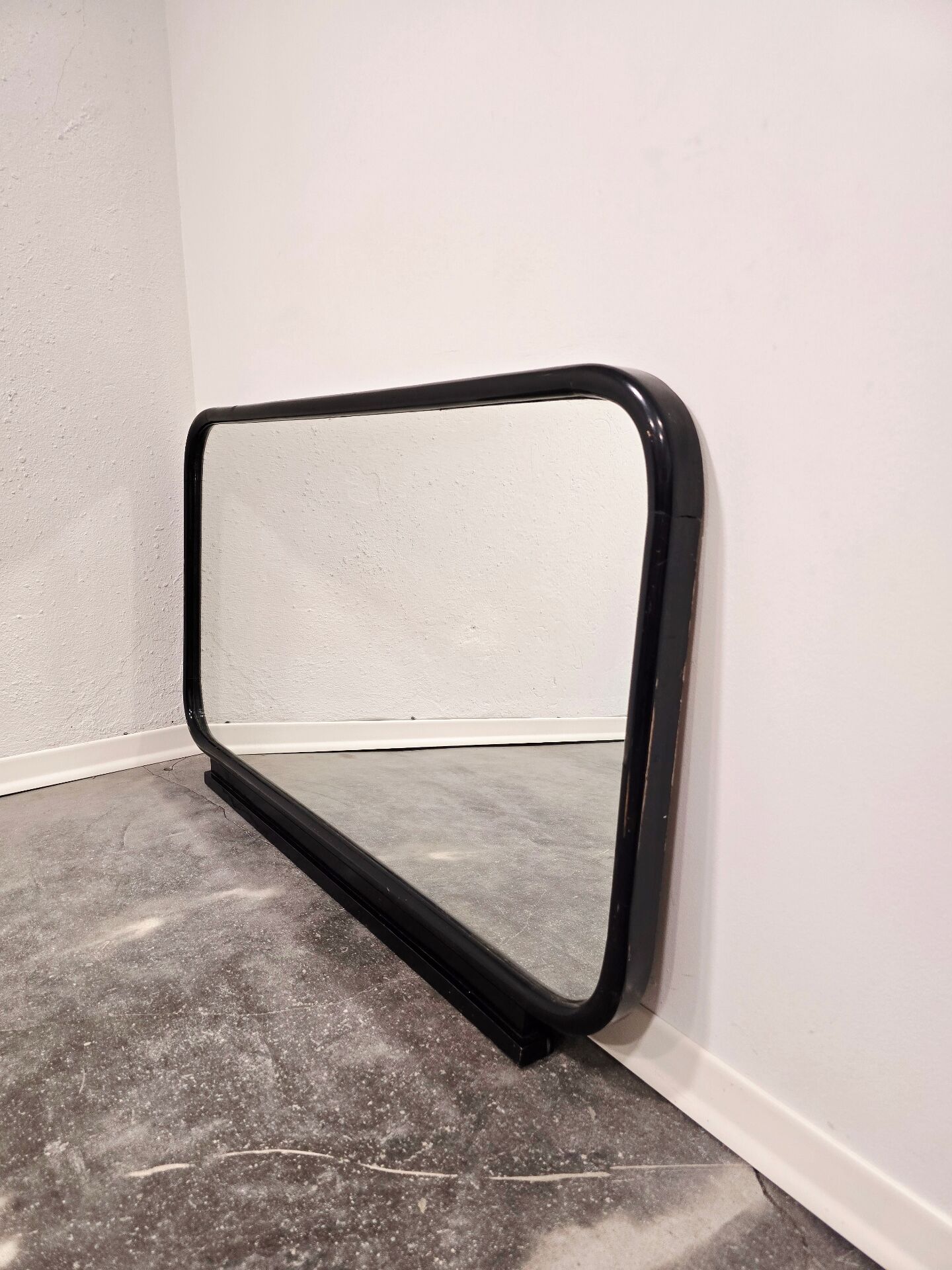1920s Art Deco Black Mirror - Large Architectural Frame