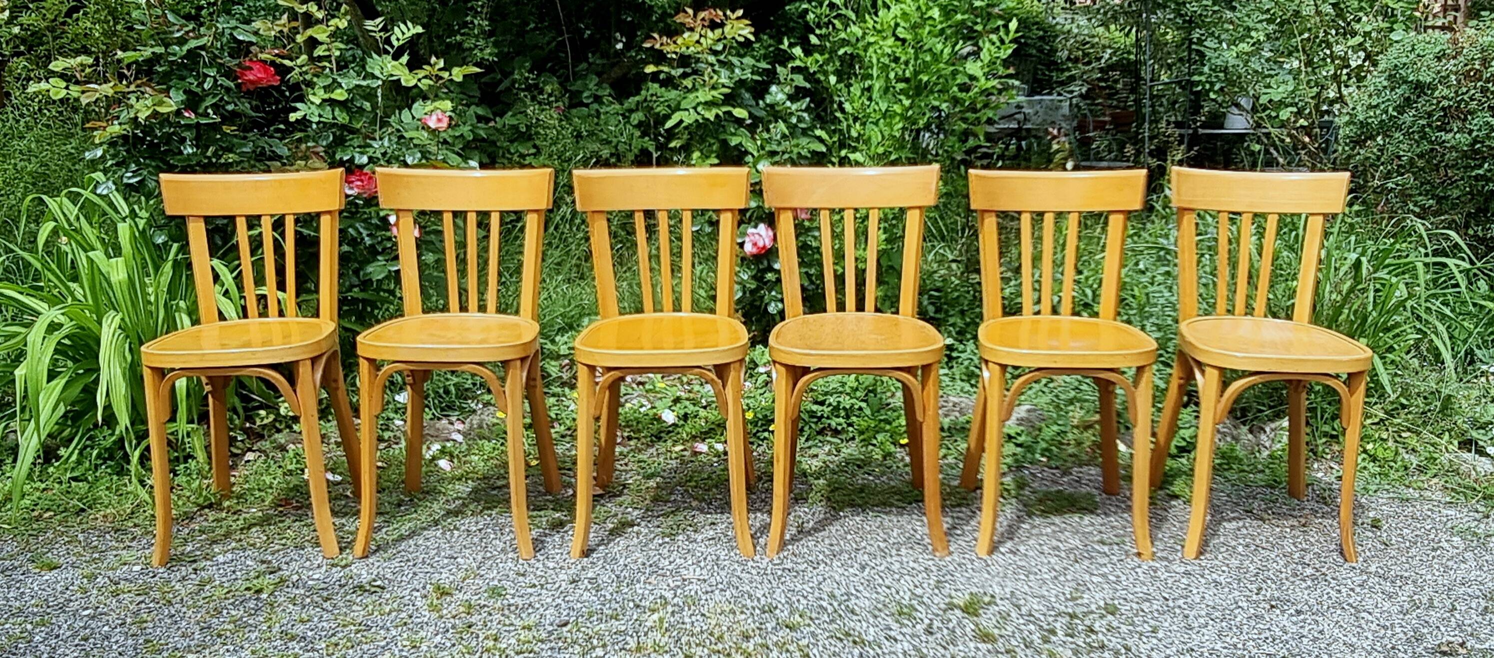 6 stamped Baumann chairs