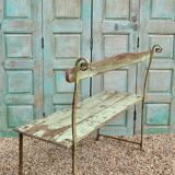 Antique indian green wooden bench