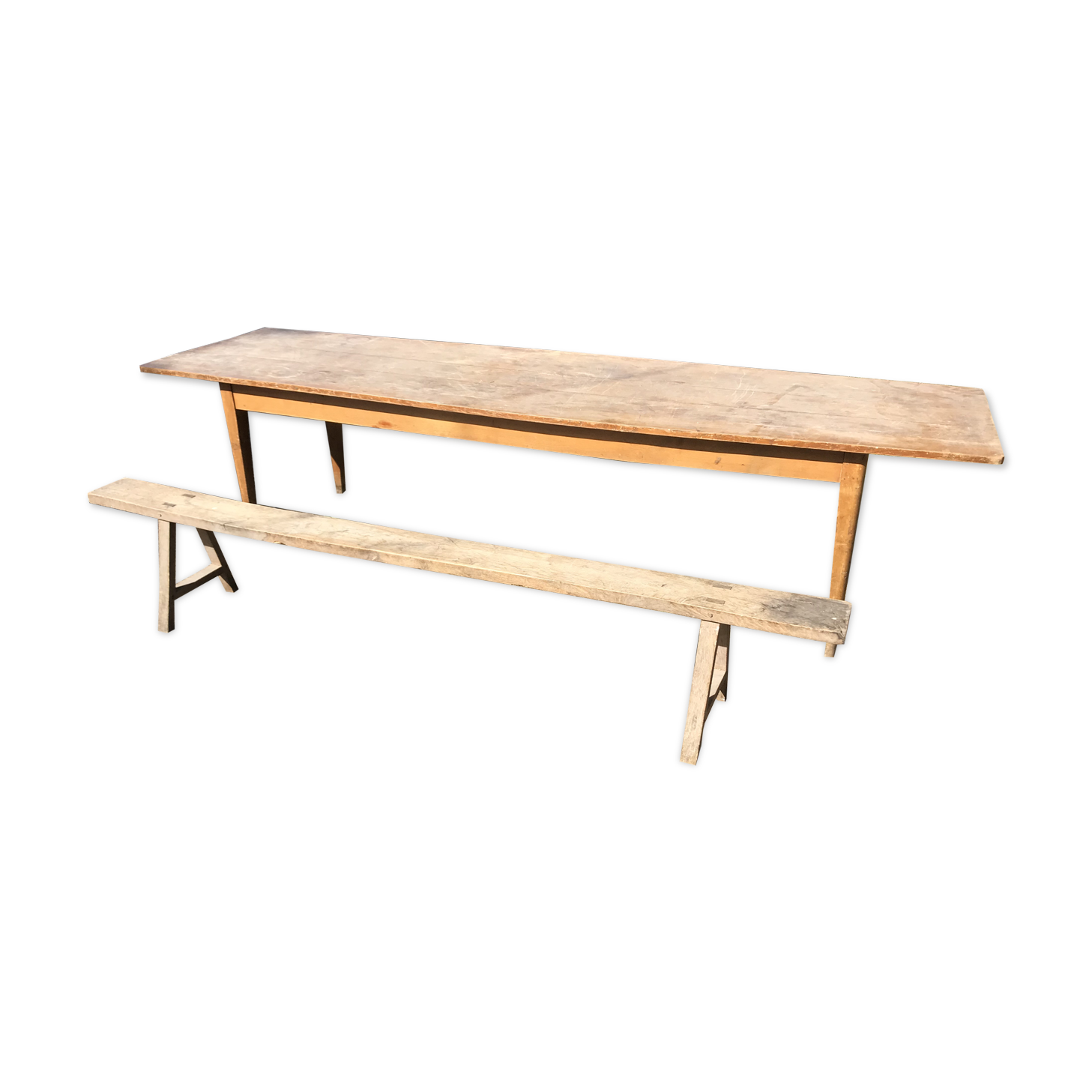 Farm table and two benches