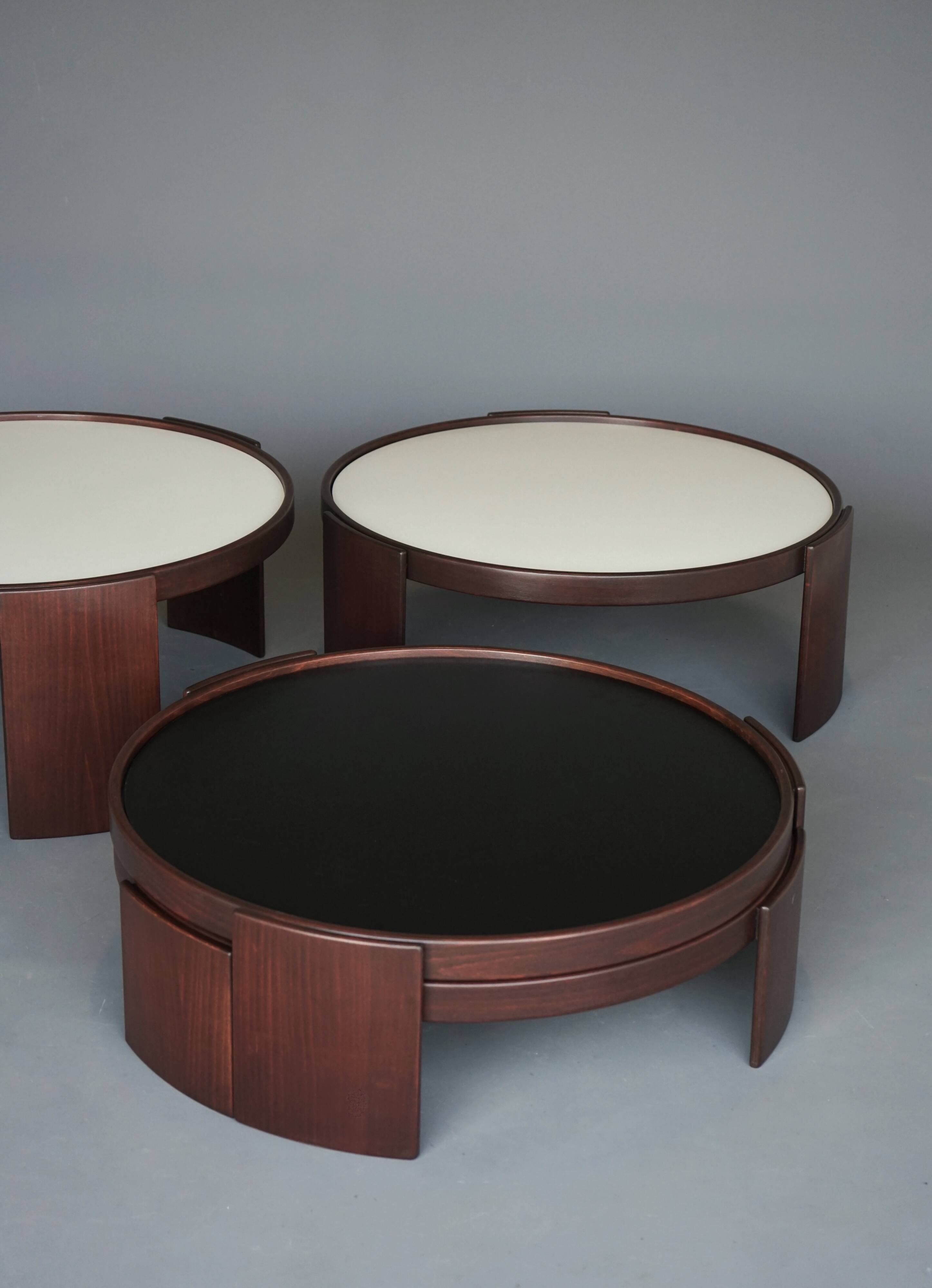 Cassina model 780/783 Stacking Tables by Gianfranco Frattini, 1970s