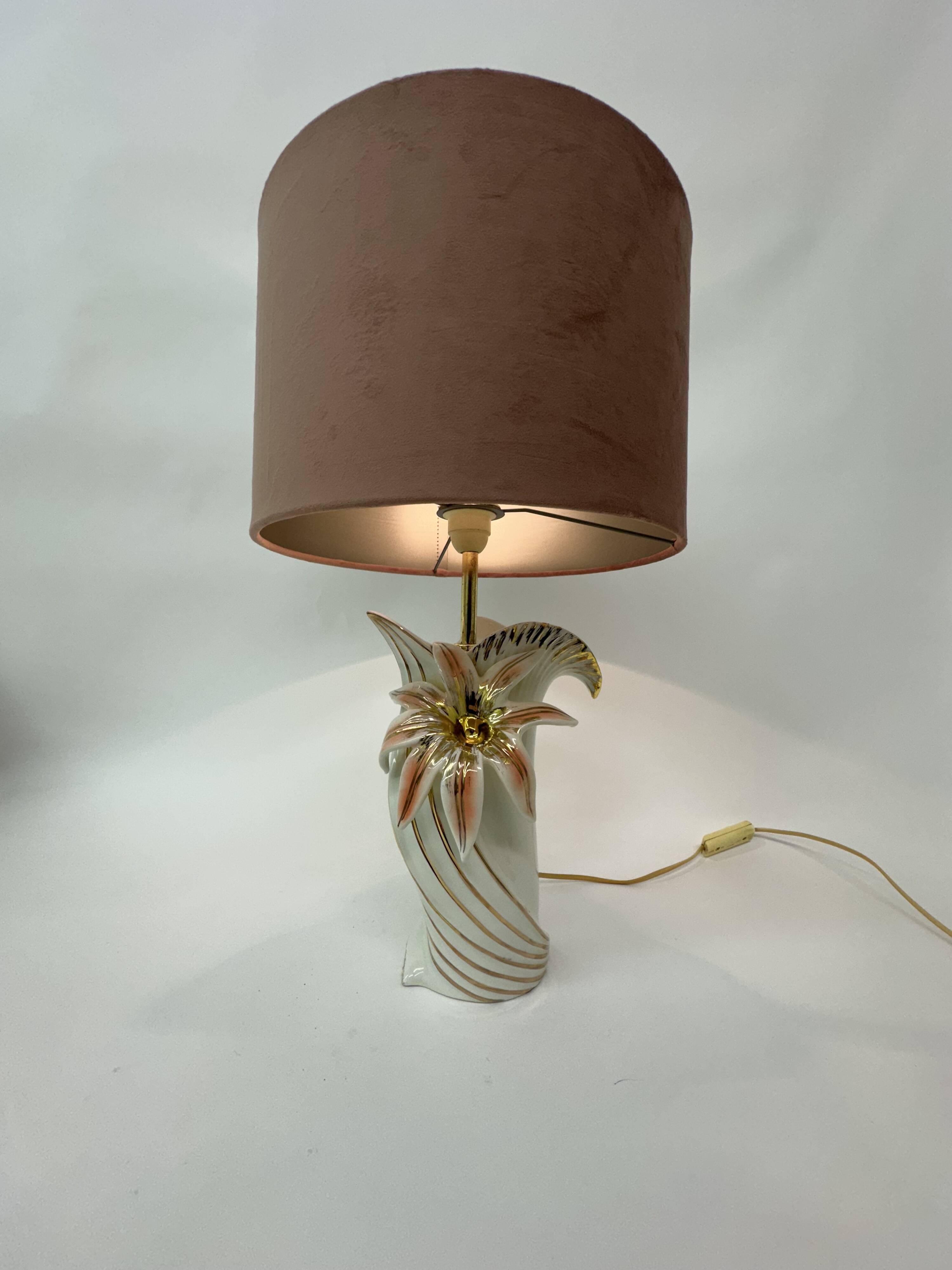 Hollywood regency bassano ceramic table lamp Italy , 1970’s