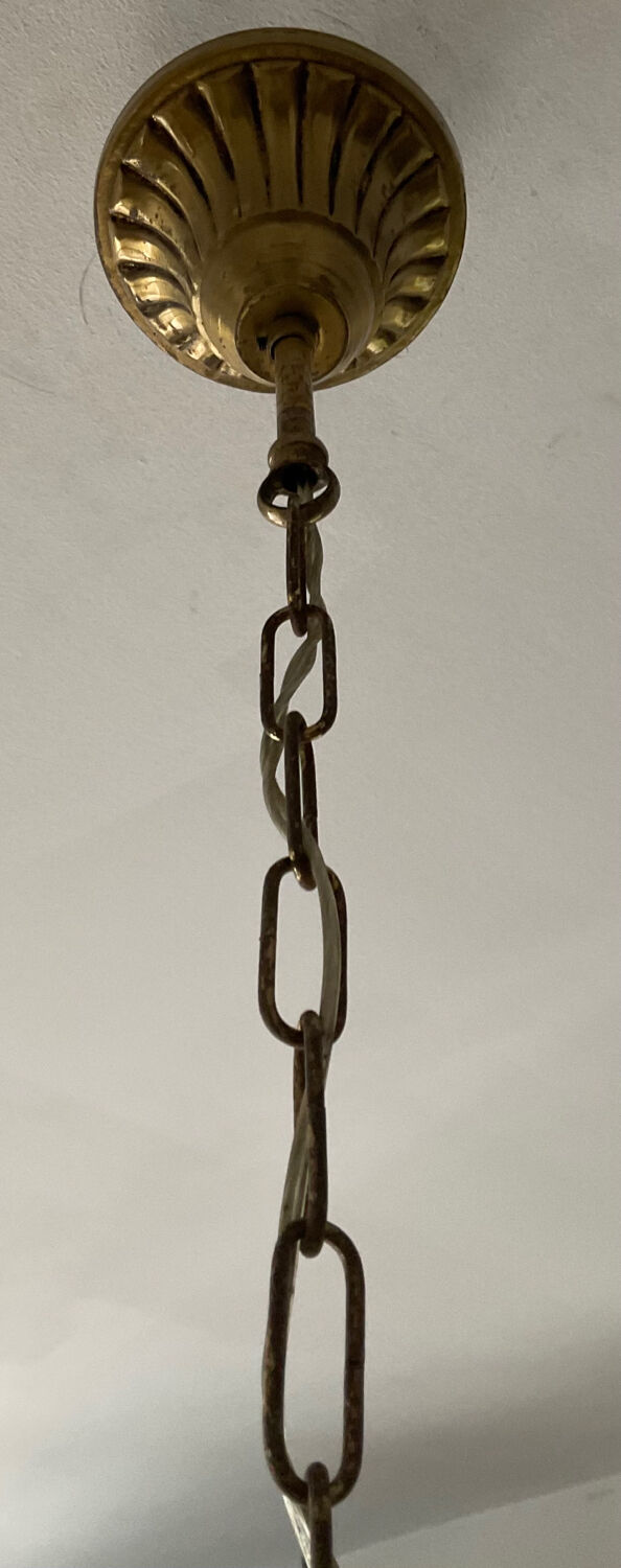 Brass tassel basket chandelier