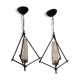 Pair of chandeliers Lunel design pendant lamps 1950s