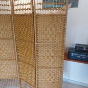 paravent osier, rotin, 5 panneaux