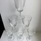 Set of 6 crystal wine glasses engraved 60s