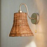 Bell Shaped Wicker Wall Sconce