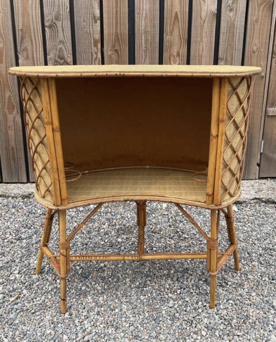 Bamboo tiki bar and bamboo rattan