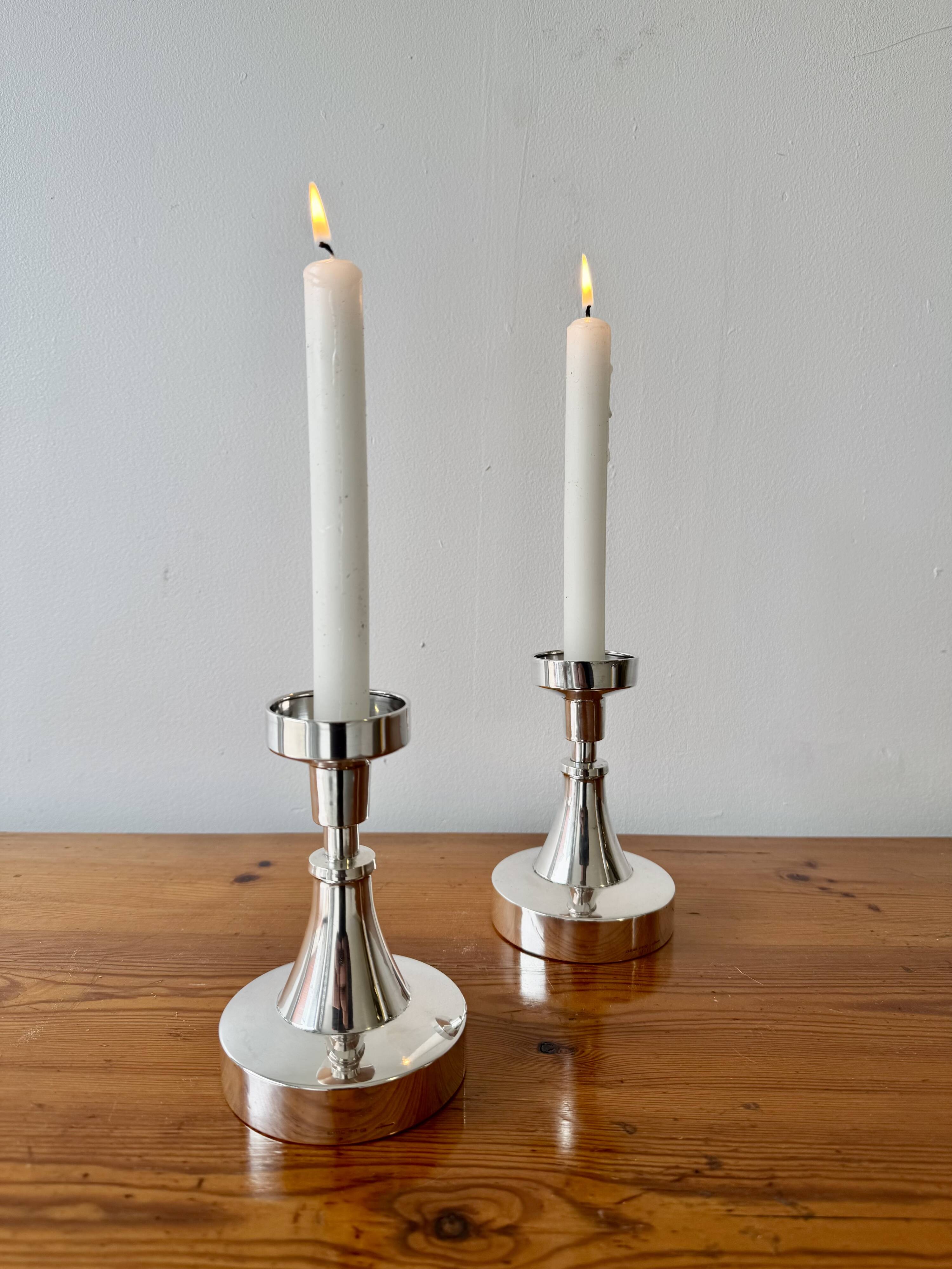 Vintage Pair of Silver Candlesticks by Löfman