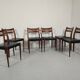 Lot of 6 vintage skai Scandinavian chairs 60s/70s