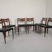 Lot of 6 vintage skai Scandinavian chairs 60s/70s