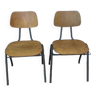 Paire de chaises de conférence de style Mullca