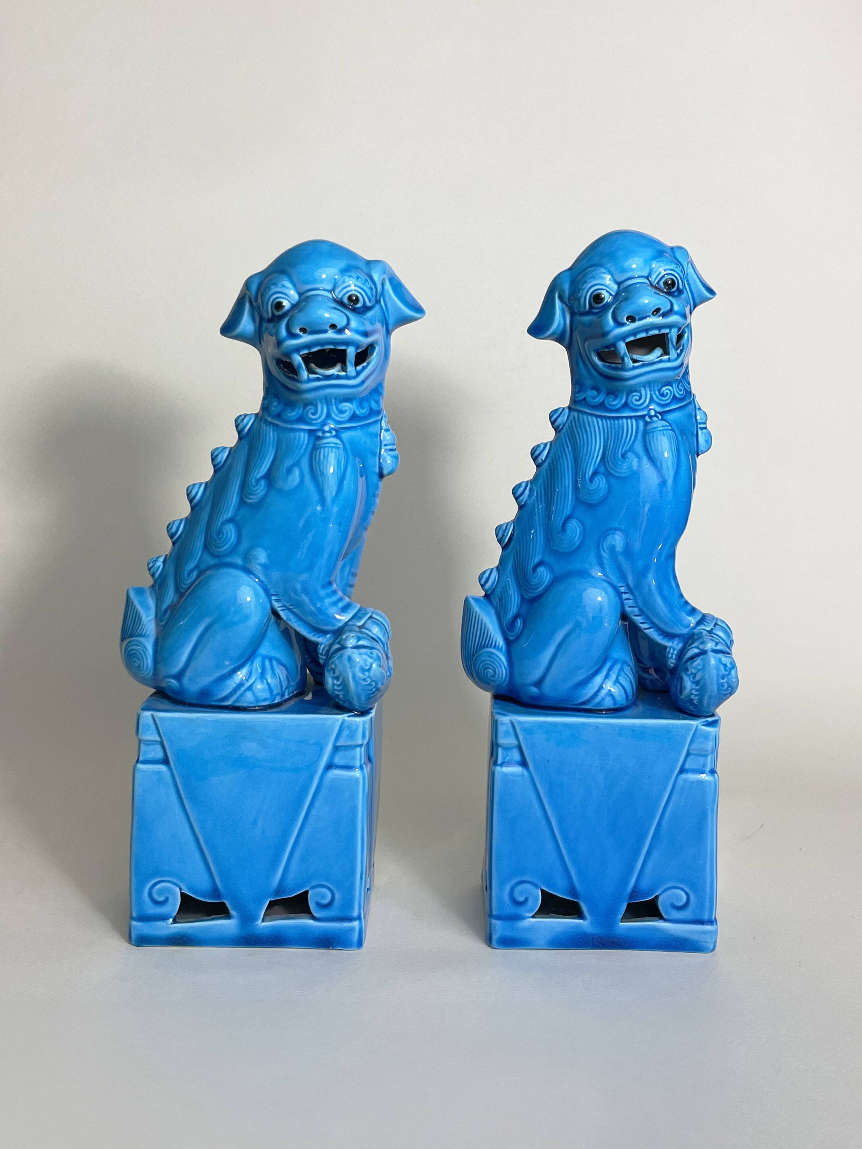 Pair of Fô Dog Bookend Statues