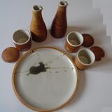 Superb service to condiments modernist style, pottery La Colombe. '60'