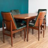 Retro Teak 1960s Elliots Of Newbury Mid Century Extending Dining Table & 6 Chairs