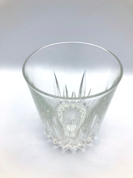 4 chiseled glass water glasses