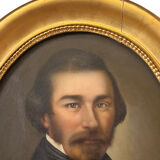 French school - oval portrait