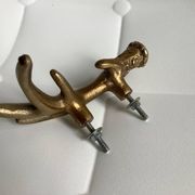 Gold brass deer antler door handle