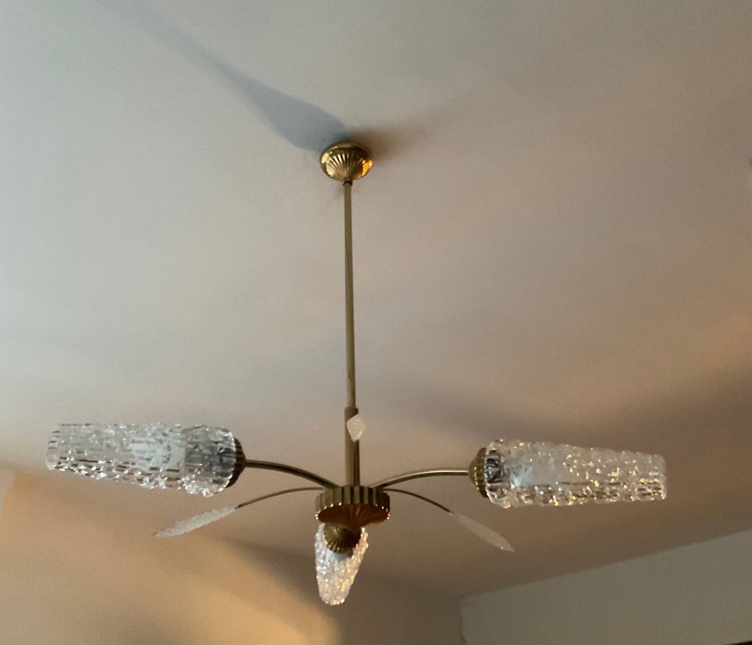 Vintage brass chandelier from the 50s-60s