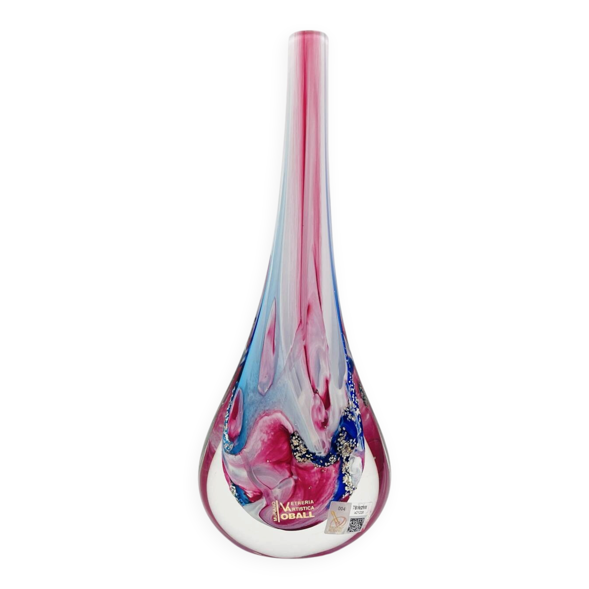 Oball Murano Vase - Sommerso - 24k Gold - Labeled - H30cm/1.17kg