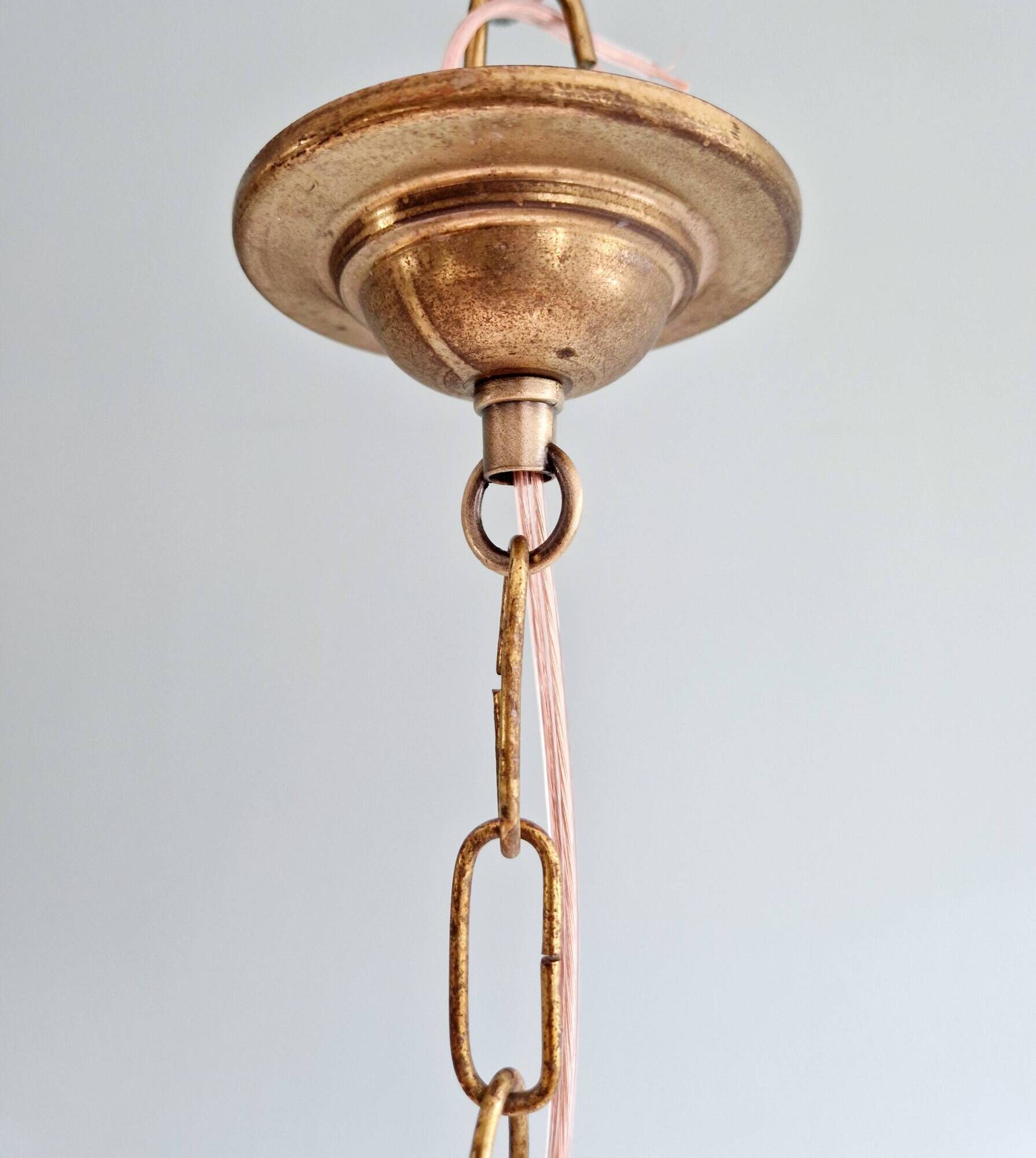 Art Deco pendant lamp in satin glass, 1920s-30s