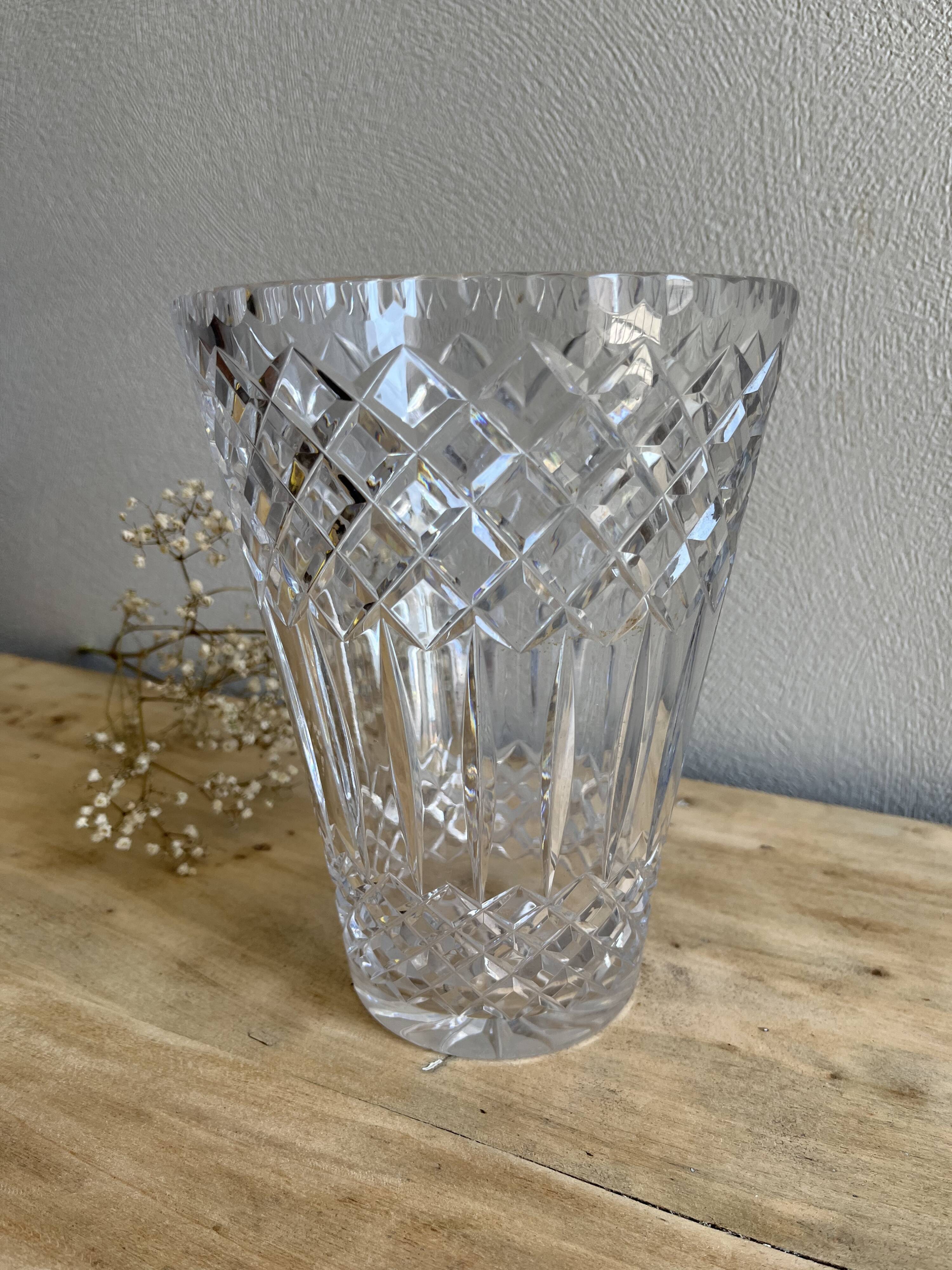 Chiseled crystal vase
