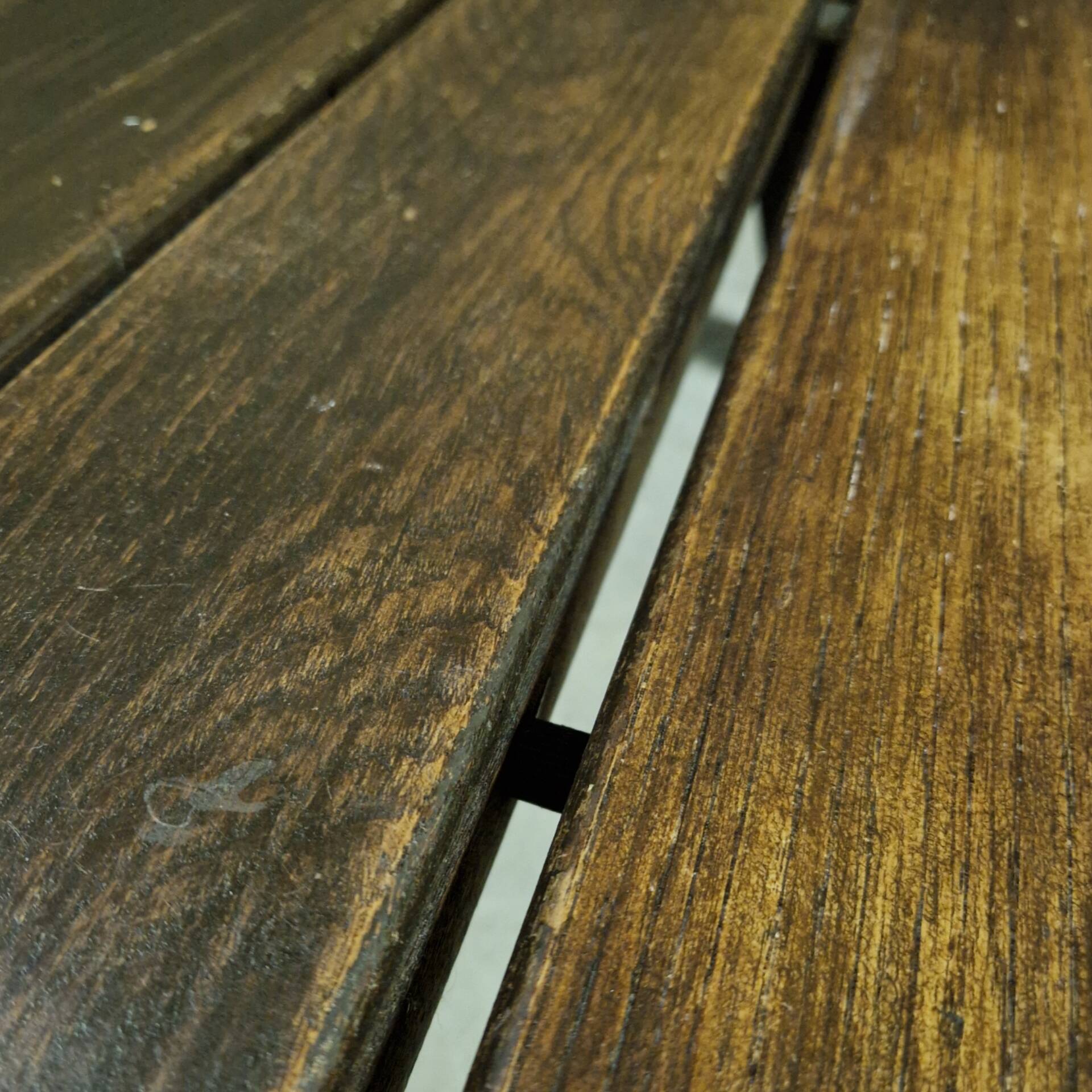 Brutalist slatted solid wood bench, Netherlands 1970s