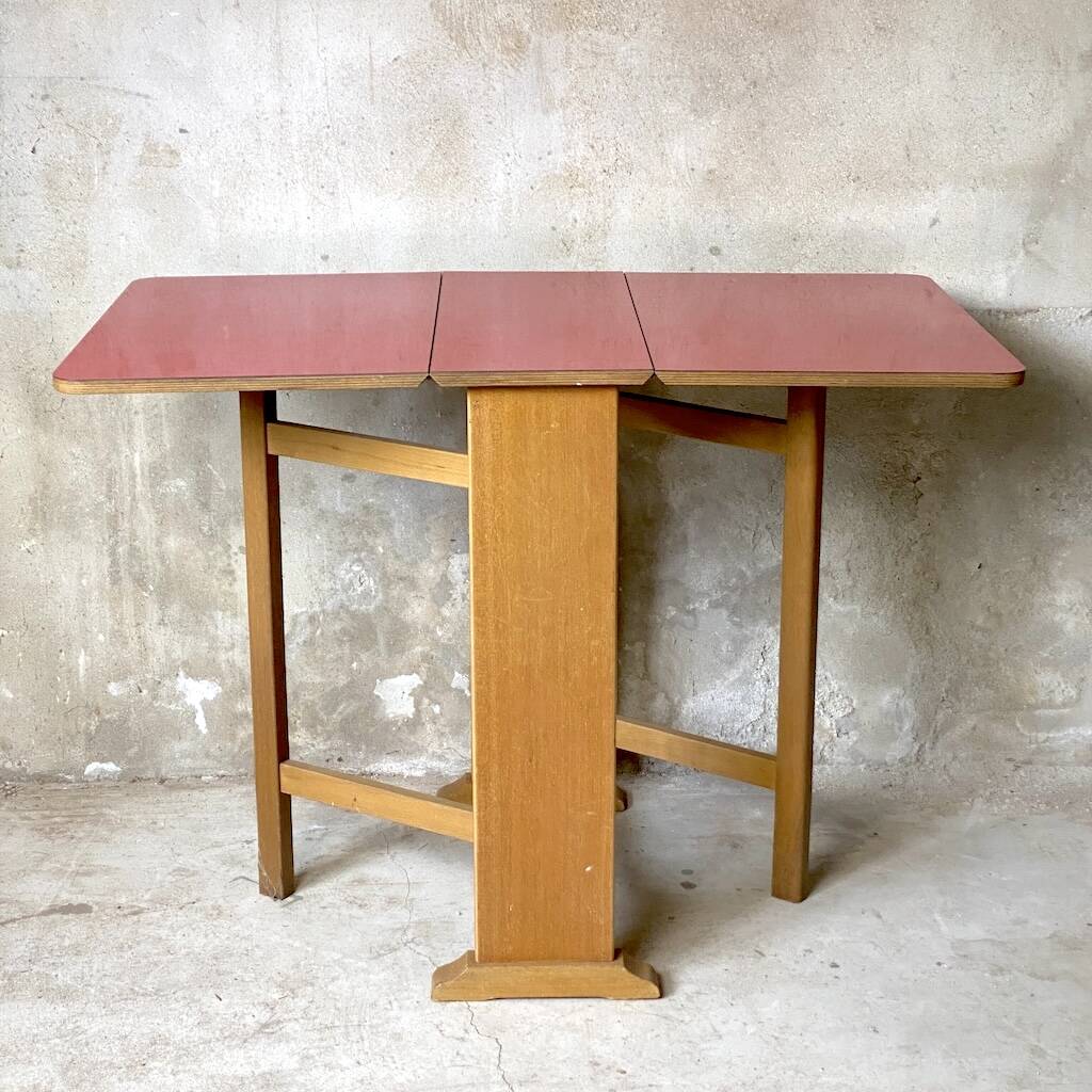 Vintage 1980s red formica folding table