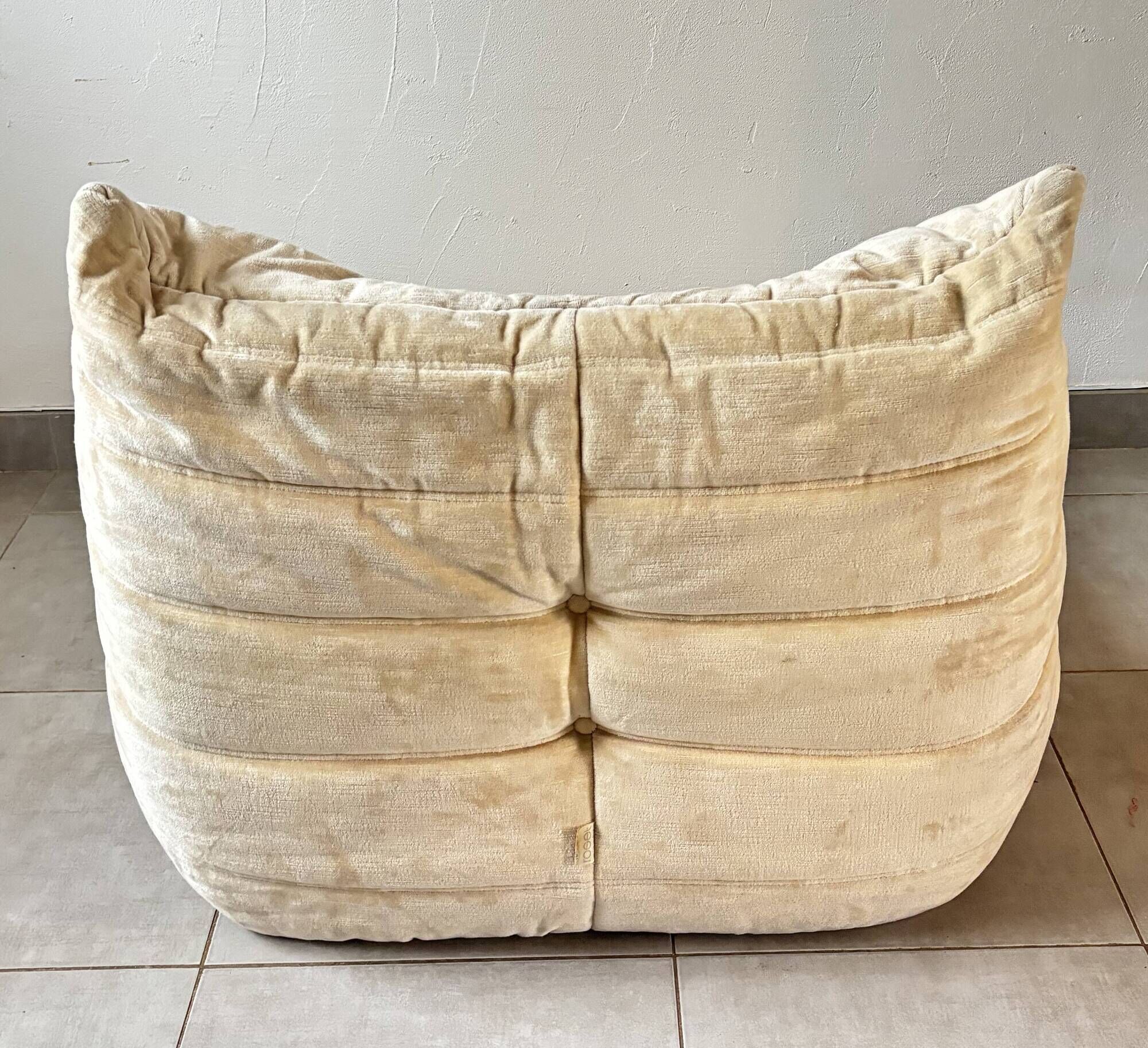 Togo Ensemble Ligne Roset vintage – 3-seater sofa and armchair