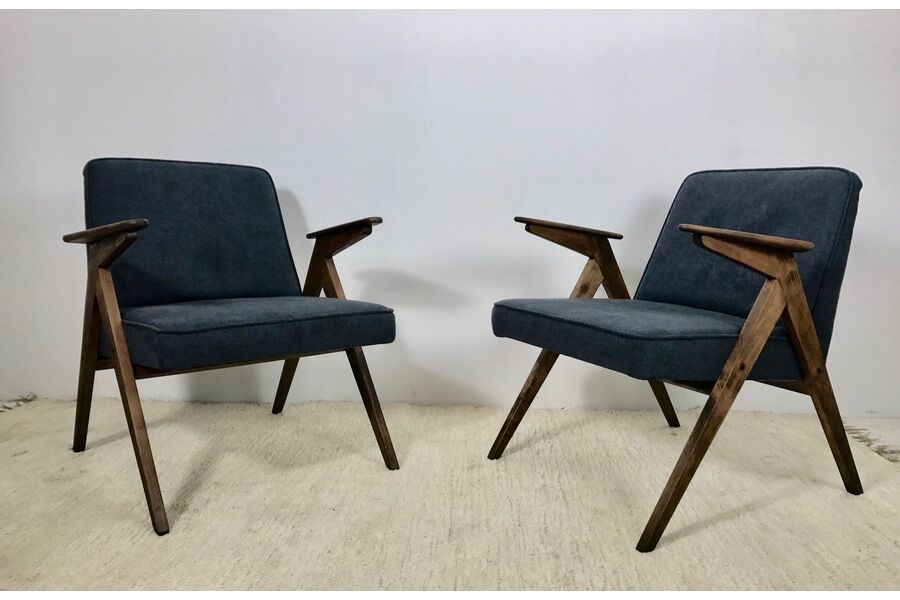 Pair of chairs bunny type 300 177, by J. Chierowski, 1960