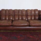 Large Chesterfield sofa in leather, Italy 1970s